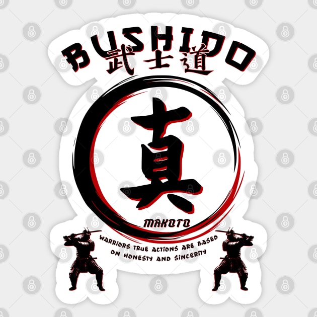 Seven Virtues of BUSHIDO - MAKOTO - Martial Arts Kung-Fu Sticker by 8 Fists of Tees